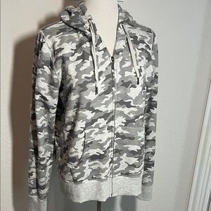 Eddie Nauer Camouflage Zip-Up Hoodie Large